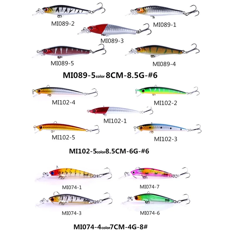 HENGJIA 56Pcs Fishing Lure Long Distance Casting Artificial Fish Bait Kit