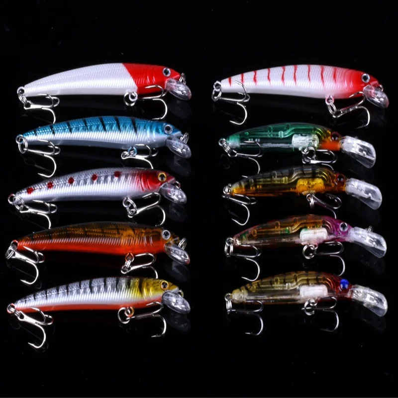 HENGJIA 56Pcs Fishing Lure Long Distance Casting Artificial Fish Bait Kit