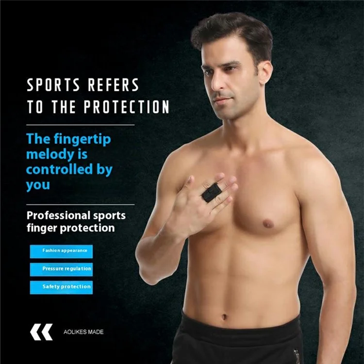 AOLIKES 1581 Double Finger Support Compression Finger Sleeve Joint Protection for Basketball / Volleyball - L