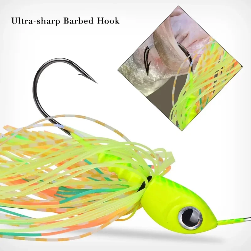 PROBEROS DW615 Señuelo de Pesca con Faldón de Aleación de Plomo de 10g, Estilo A - Cebo Realista y sin Enganches