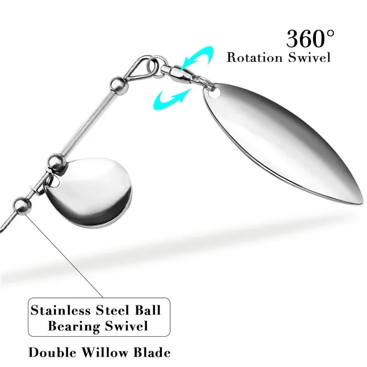 PROBEROS DW615 Leurre de pêche 14g Spinnerbait en alliage de plomb Jupe sans herbe Naturel