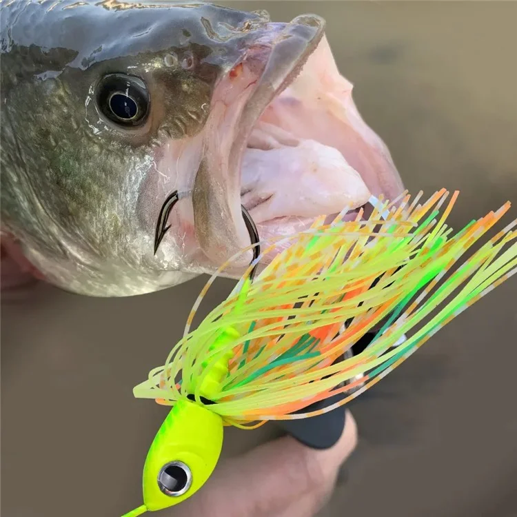 PROBEROS DW615 Leurre de pêche 14g Spinnerbait en alliage de plomb Jupe sans herbe Naturel