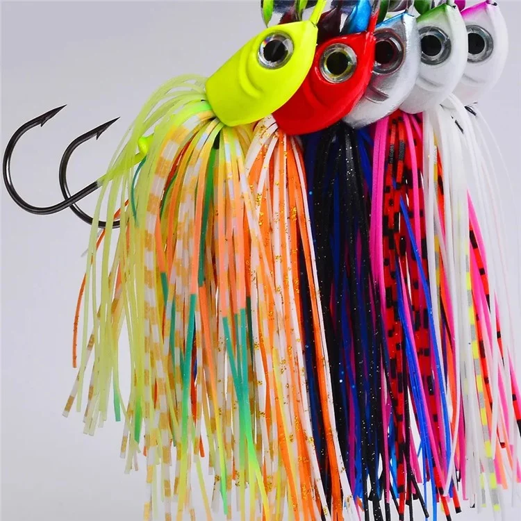 PROBEROS DW615 Leurre de pêche 14g Spinnerbait en alliage de plomb Jupe sans herbe Naturel