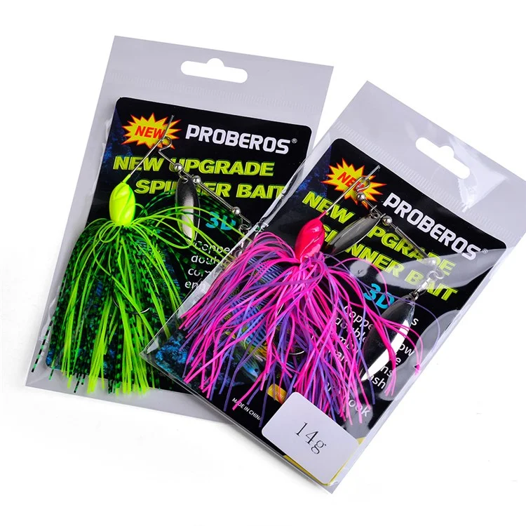 PROBEROS DW616 Leurre Spinnerbait en Alliage de Plomb avec Jupe Anti-Végétation - Appât de Pêche Ultra-Réaliste - Couleur A