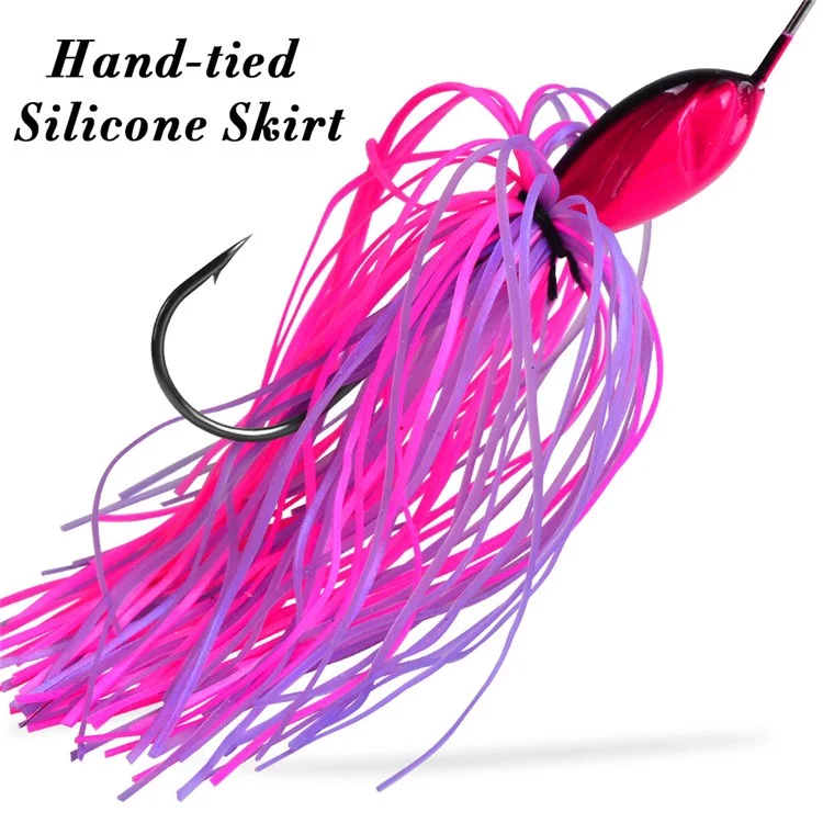 PROBEROS DW616 Leurre Spinnerbait en Alliage de Plomb avec Jupe Anti-Végétation - Appât de Pêche Ultra-Réaliste - Couleur A
