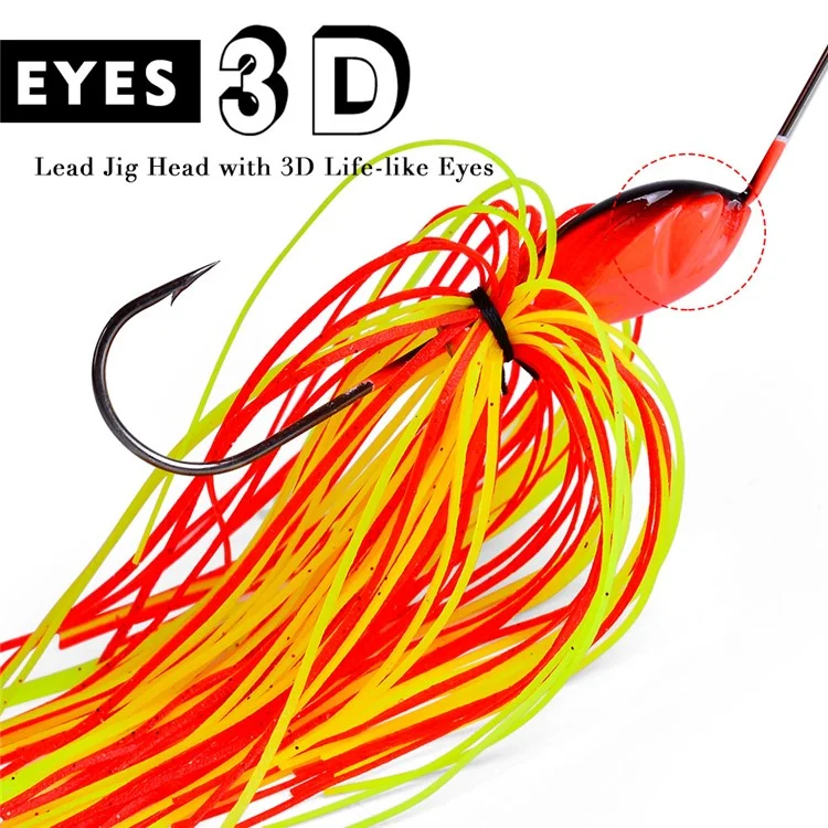 PROBEROS DW616 Leurre Spinnerbait en Alliage de Plomb avec Jupe Anti-Végétation - Appât de Pêche Ultra-Réaliste - Couleur A