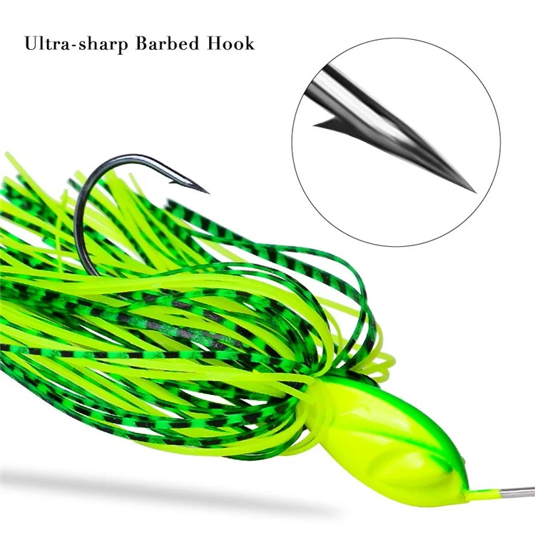 PROBEROS DW616 Leurre Spinnerbait en Alliage de Plomb avec Jupe Anti-Végétation - Appât de Pêche Ultra-Réaliste - Couleur A