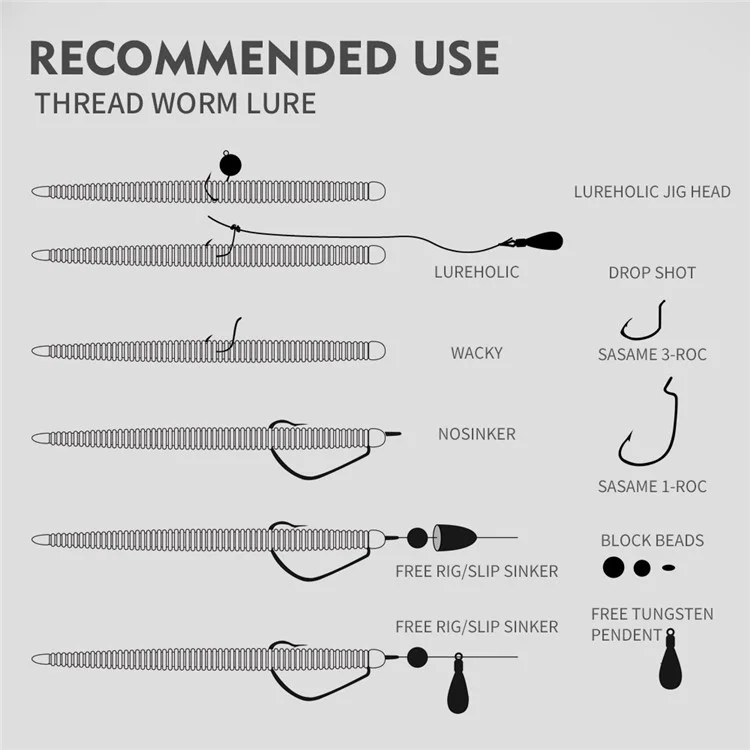 PROBEROS DW6114 10 Unidades de 12cm 3,6g Iscas Flexíveis de PVC em Forma de Minhoca para Pesca - Cor A
