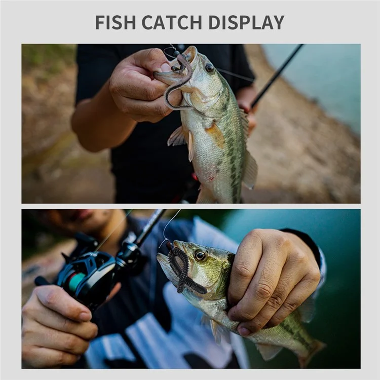 PROBEROS DW6114 10 Unidades de 12cm 3,6g Iscas Flexíveis de PVC em Forma de Minhoca para Pesca - Cor A