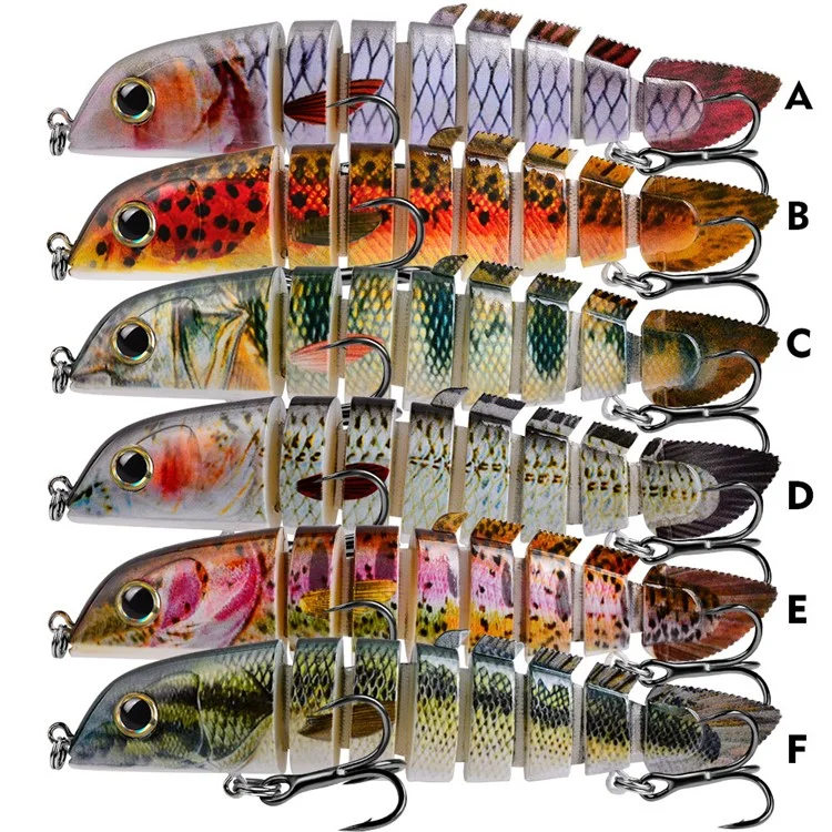 PROBEROS HS075 Sinking Multi-Section Loach Lure 13cm 21.8g Bionic Bait Fishing Tackle - Color A