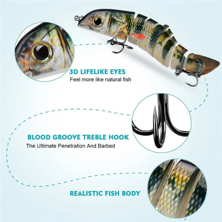 PROBEROS HS075 Sinking Multi-Section Loach Lure 13cm 21.8g Bionic Bait Fishing Tackle - Color A