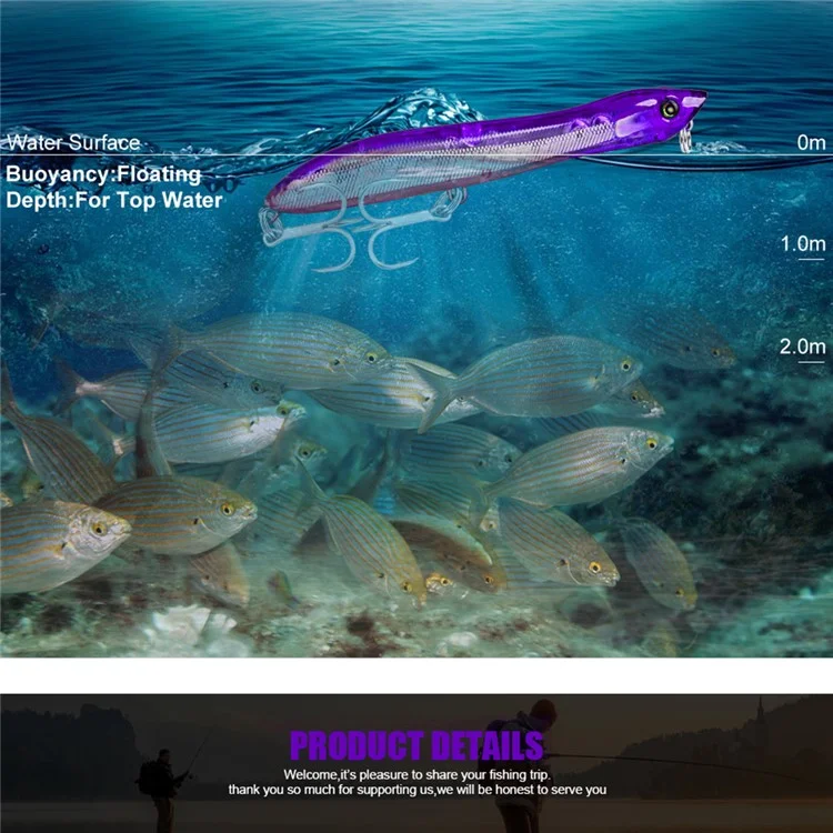 PROBEROS DW458 Bass Fishing 83.5mm 6g Lure Deep Diving Popper Artificial Wobbler Tackle Hard Bait - Style A