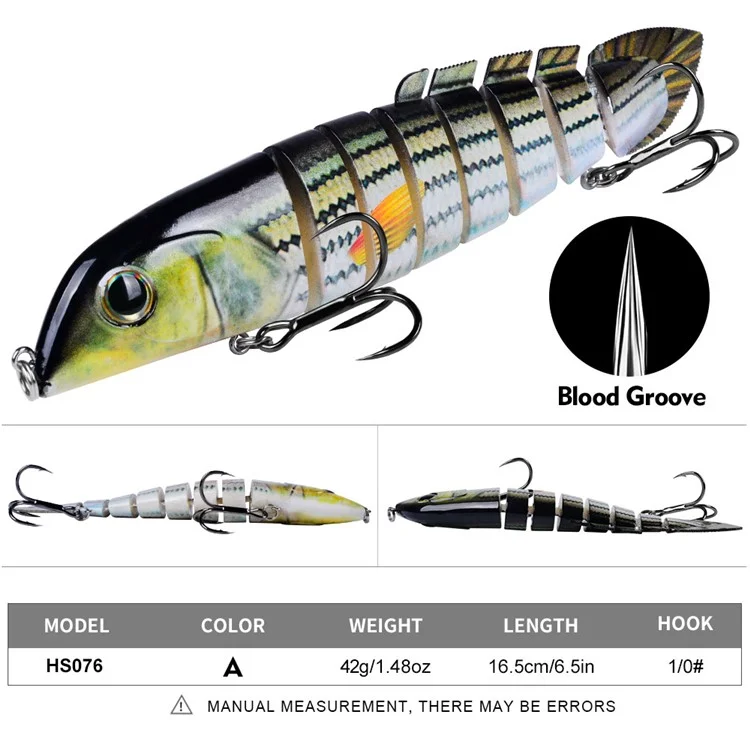 PROBEROS HS076 Multi-Jointed Fishing Lure 16.5cm / 42g Swimbait Bass Lifelike Bait Sinking Lure - Style A