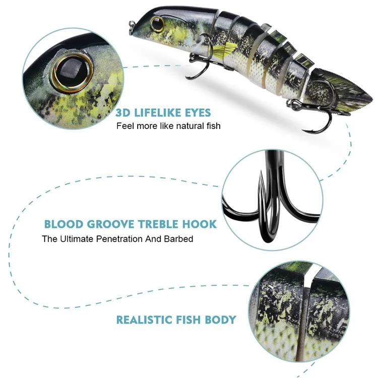 PROBEROS HS076 Multi-Jointed Fishing Lure 16.5cm / 42g Swimbait Bass Lifelike Bait Sinking Lure - Style A