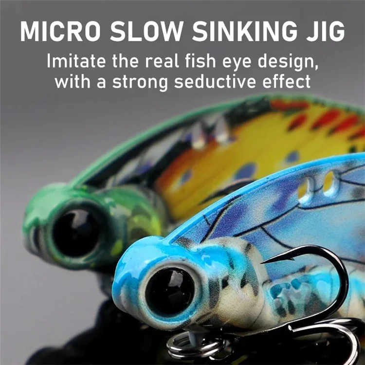 8g 4.3cm Diseño realista de mariposa VIB Señuelo de pesca metálico que se hunde Cebo duro para lanzamiento a larga distancia - Rosa