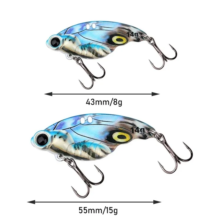 8g 4.3cm Diseño realista de mariposa VIB Señuelo de pesca metálico que se hunde Cebo duro para lanzamiento a larga distancia - Rosa