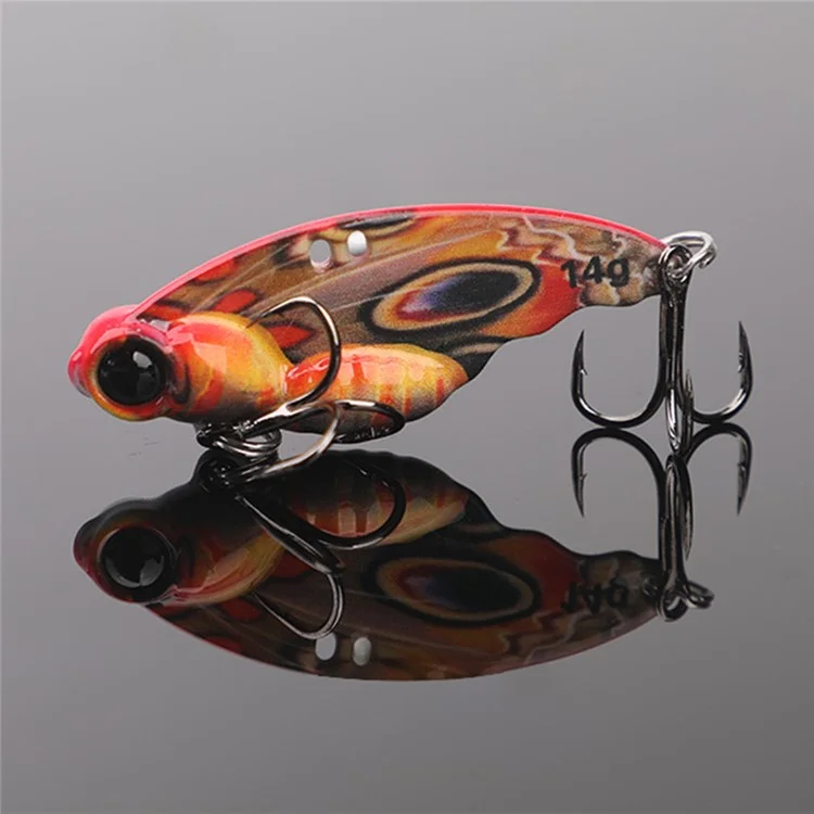 14g 5.5cm Butterfly VIB Metal Fishing Lure Zinc Alloy Long Casting Sinking Hard Bait - Pink