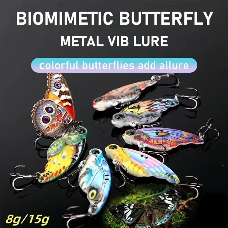 14g 5.5cm Butterfly VIB Metal Fishing Lure Zinc Alloy Long Casting Sinking Hard Bait - Pink