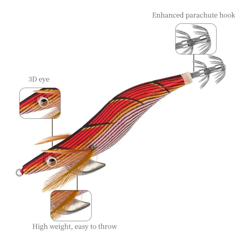 SQUID KING MX06 11.5cm 14.5g Luminous Shrimp Squid Lure Realistic Slow Sinking Sea Fishing Bait with Hook - Style A