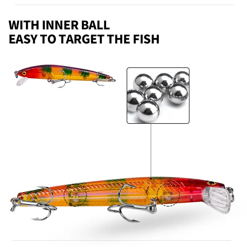 PROBEROS DW1198 Lifelike Plastic Fishing Lures Minnow Lure Swimbait with Hook - Style A
