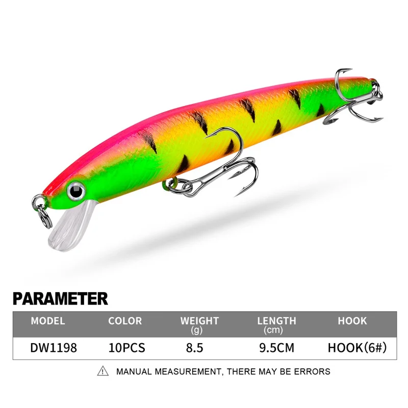 PROBEROS DW1198 Lifelike Plastic Fishing Lures Minnow Lure Swimbait with Hook - Style A