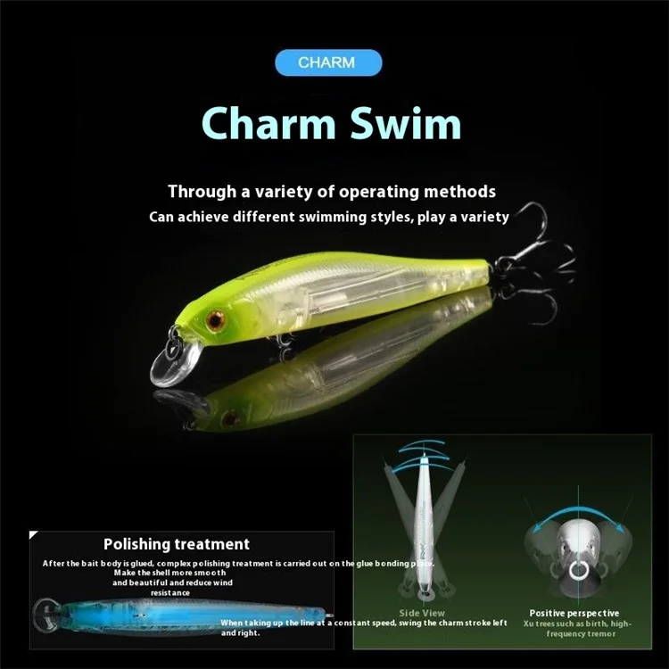 BEARKING Z90 Esca da Pesca per Bass da 9 cm, 10 g, Minnow Sospensivo per Lancio Lungo in Acque Salate - Colore A