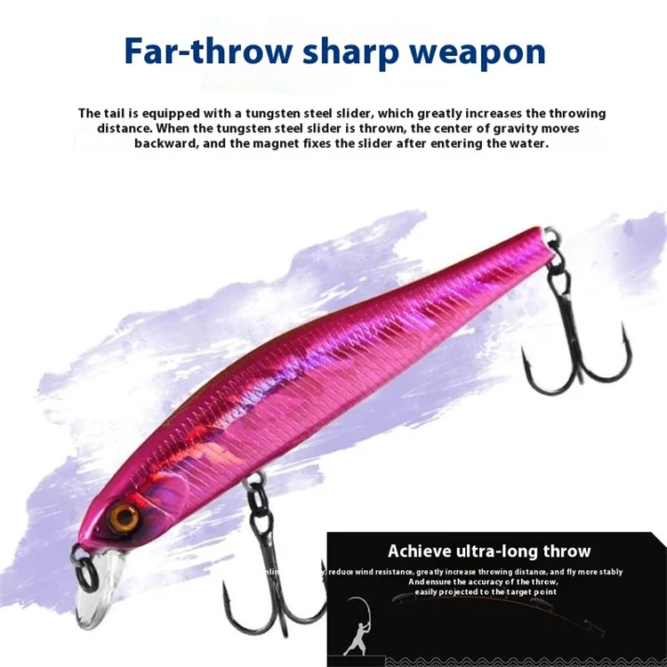 BEARKING Z90 Esca da Pesca per Bass da 9 cm, 10 g, Minnow Sospensivo per Lancio Lungo in Acque Salate - Colore A