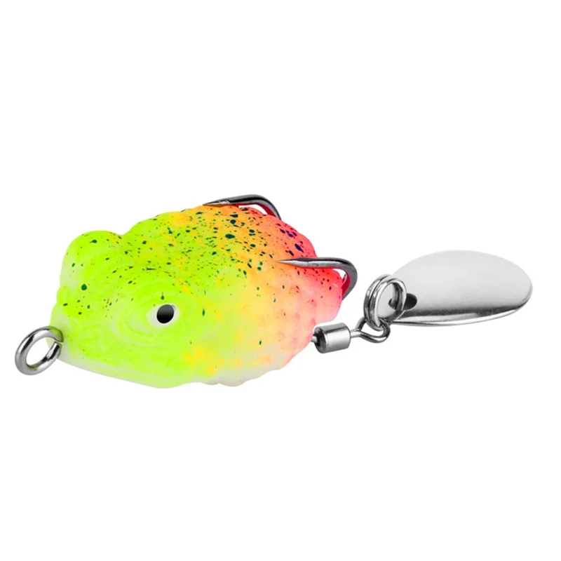 Mini Frog Lure 2.5cm 3g Soft Body Double Hook Fishing Bait with Noisy Sequin - Color 2