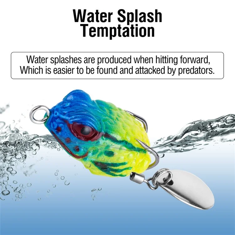 Mini Frog Lure 2.5cm 3g Soft Body Double Hook Fishing Bait with Noisy Sequin - Color 10