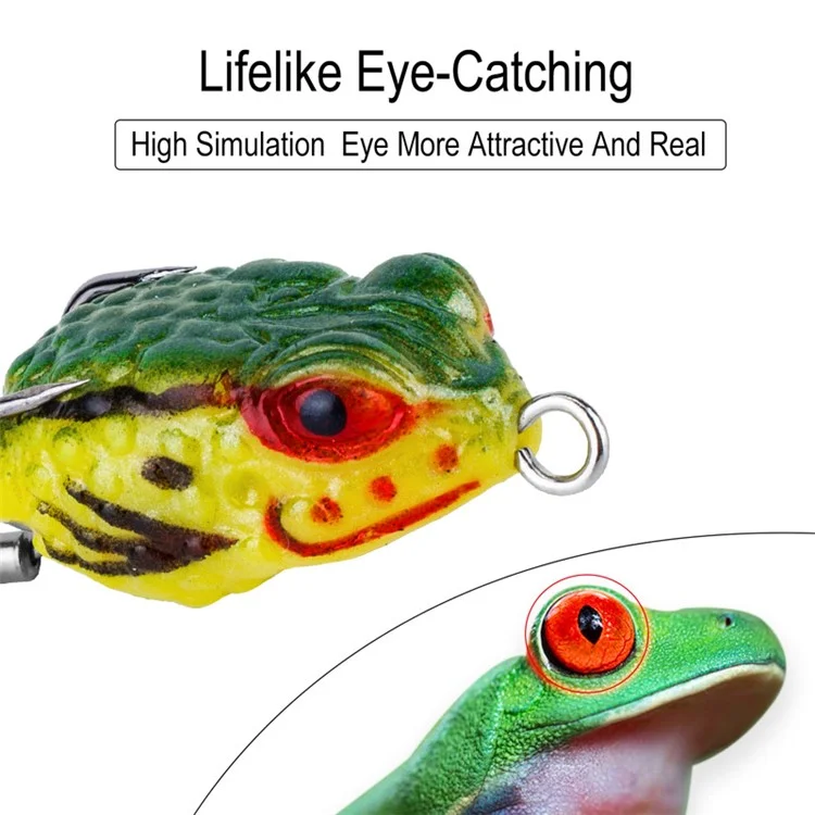 Mini Frog Lure 2.5cm 3g Soft Body Double Hook Fishing Bait with Noisy Sequin - Color 10