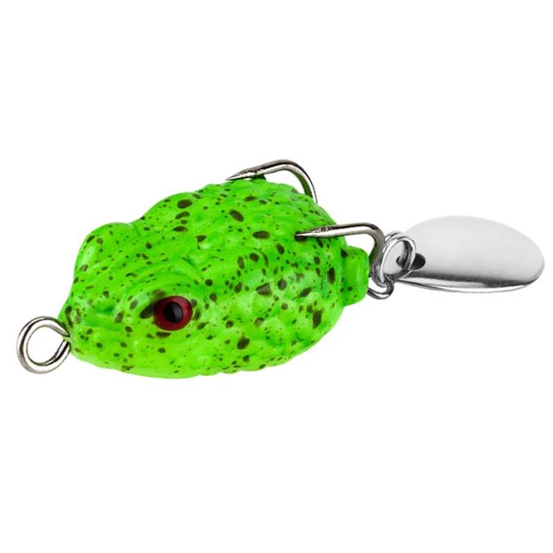 Mini Frog Lure 2.5cm 3g Soft Body Double Hook Fishing Bait with Noisy Sequin - Color 15