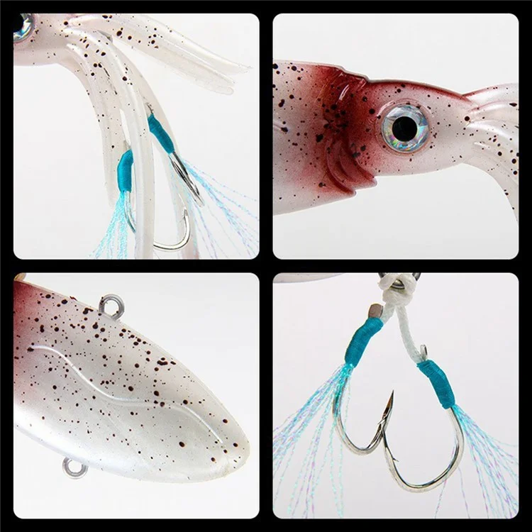 LETOYO 133mm 90g Tiefsee-Leuchtkalmar UV VIB Köder zum Meeresangeln auf Angelbooten - Stil A