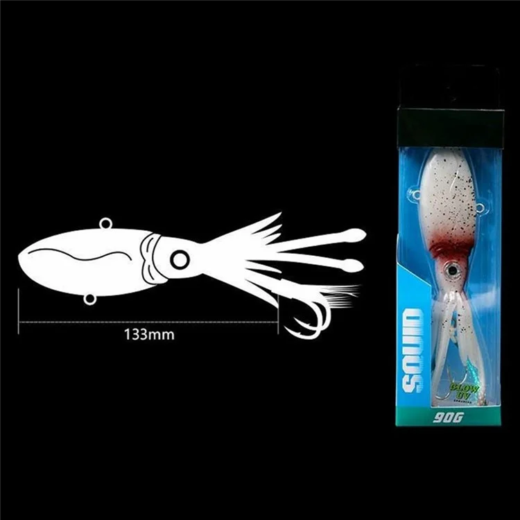 LETOYO 133mm 90g Tiefsee-Leuchtkalmar UV VIB Köder zum Meeresangeln auf Angelbooten - Stil A