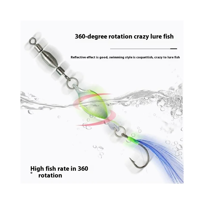 Set di 10 Cucchiaini Rotanti A298 - Esca da Pesca a Rotazione 360 Gradi con Scatola Portaoggetti