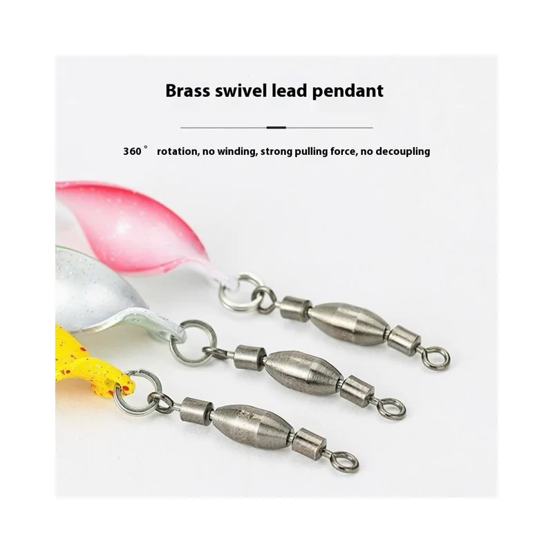Conjunto de Iscas Giratórias A298 5 Peças, Rotação de 360 Graus, Isca de Metal para Pesca com Caixa de Armazenamento - Azul