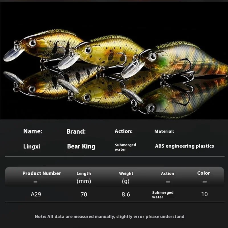 BEARKING Asinia A29 Sinking Minnow Lure 70mm 8.6g Rattling Ball UV Coating ABS Fishing Bait - Style I