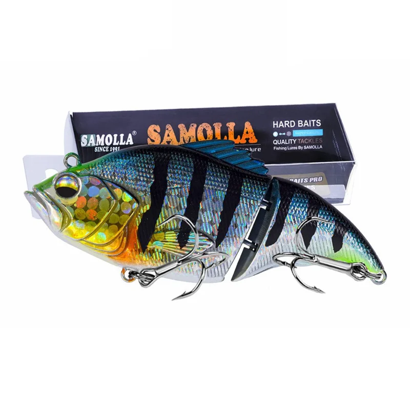 SAMOLLA Esca da Pesca Multisnodabile 75mm 13g Lento Affondamento Esca Rigida in Plastica con Ami Tripli - Stile A