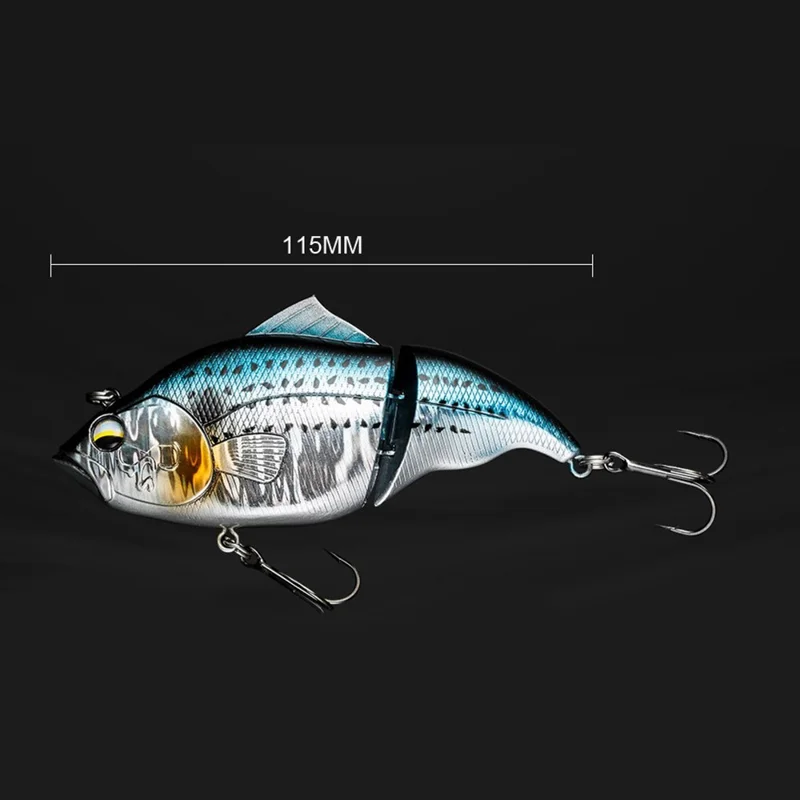 HL00355 40g Esca da pesca galleggiante a 2 sezioni di 11,5 cm con esca biologica e 2 ami a tripla punta - Stile A