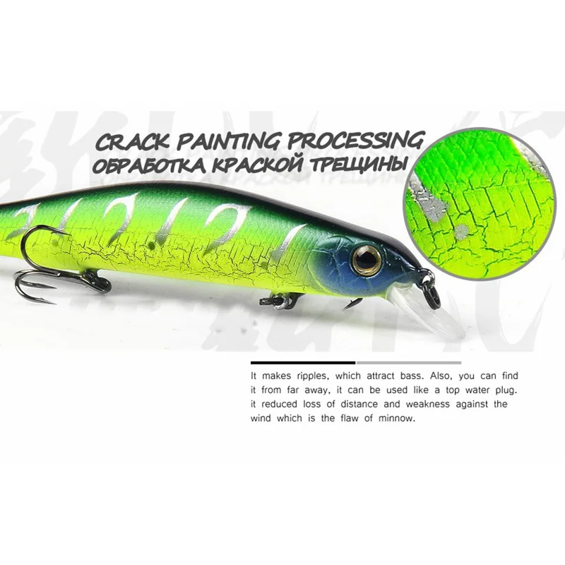 BEARKING z133 Leurre de pêche Jerkbait 13 cm 26,7 g Minnow suspendu à Long Lancer pour Eau Douce - Style A