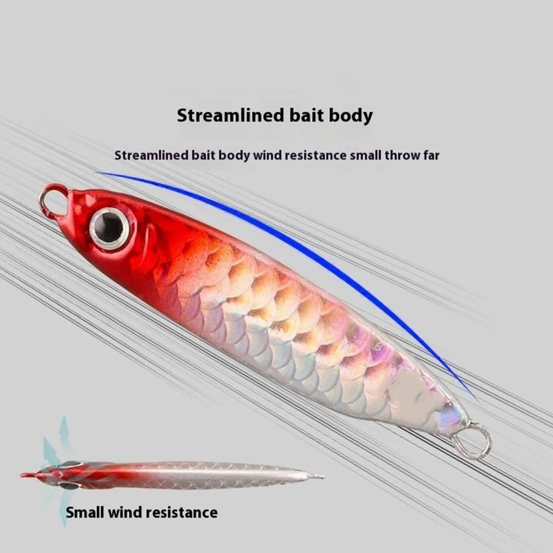 Esca da pesca metallica affondante da 6 cm, 20 g, con design a squame di pesce - Colorata
