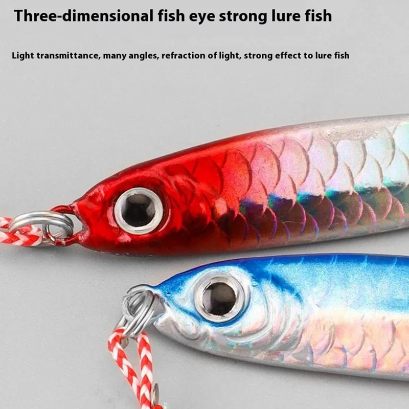 Esca da pesca metallica affondante da 6 cm, 20 g, con design a squame di pesce - Colorata