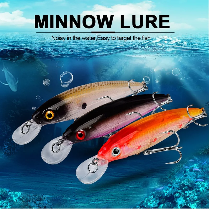 PROBEROS DW1199 11cm Lifelike Fishing Lures Curved Bill Minnow Crank Baits - Style A