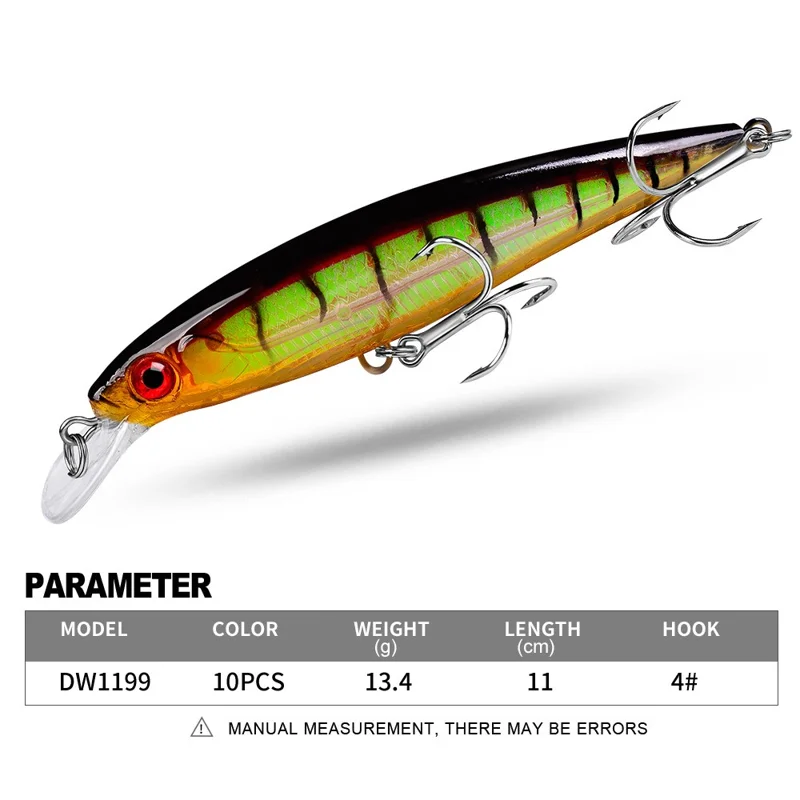 PROBEROS DW1199 11cm Lifelike Fishing Lures Curved Bill Minnow Crank Baits - Style A
