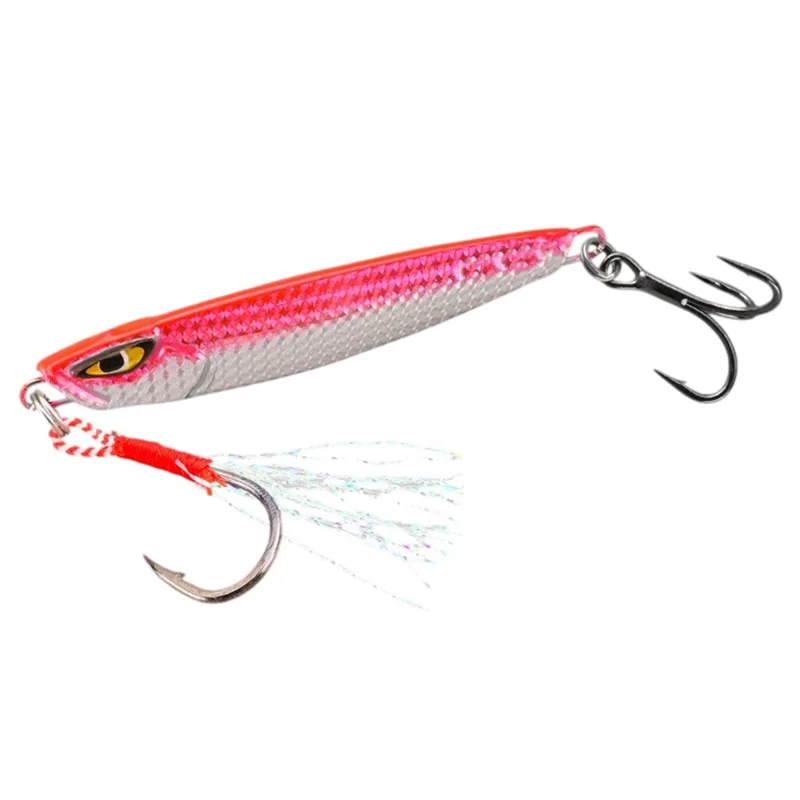 6.5cm 25g Metal Fishing Lure Long Distance Casting Snake Pattern Sinking Bait - Pink / Silver