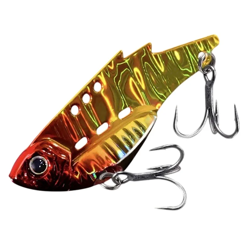 Esca da pesca in metallo VIB da 5,5 cm, 14 g, con rivestimento in piombo, rame ultrasottile, esca vibrante per pesci - Rosso Fiamma