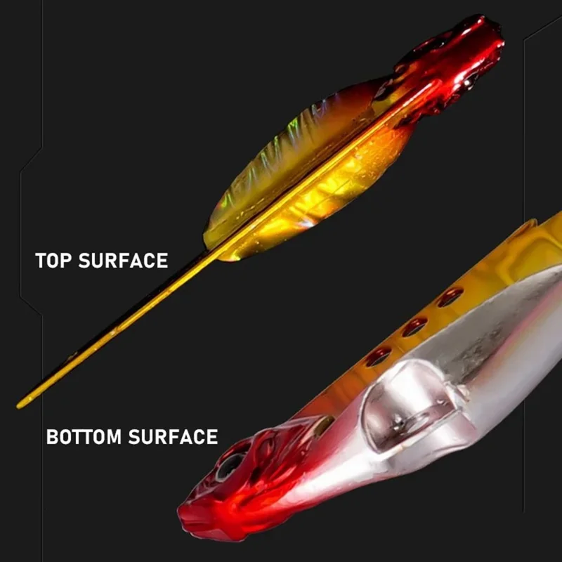 Esca da pesca in metallo VIB da 5,5 cm, 14 g, con rivestimento in piombo, rame ultrasottile, esca vibrante per pesci - Rosso Fiamma