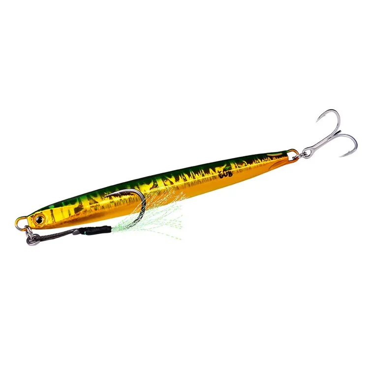 PROBEROS LF100 60g Leurres de pêche en métal au plomb Appât Jigging à faible vitesse de chute avec Crochet - Style A 