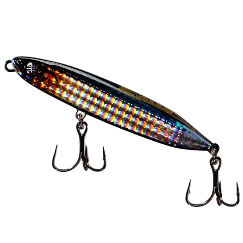 JIGBAIT 18g Sinking Pencil Lure Long Casting Artificial Fishing Bait with 2 Treble Hooks - Blue