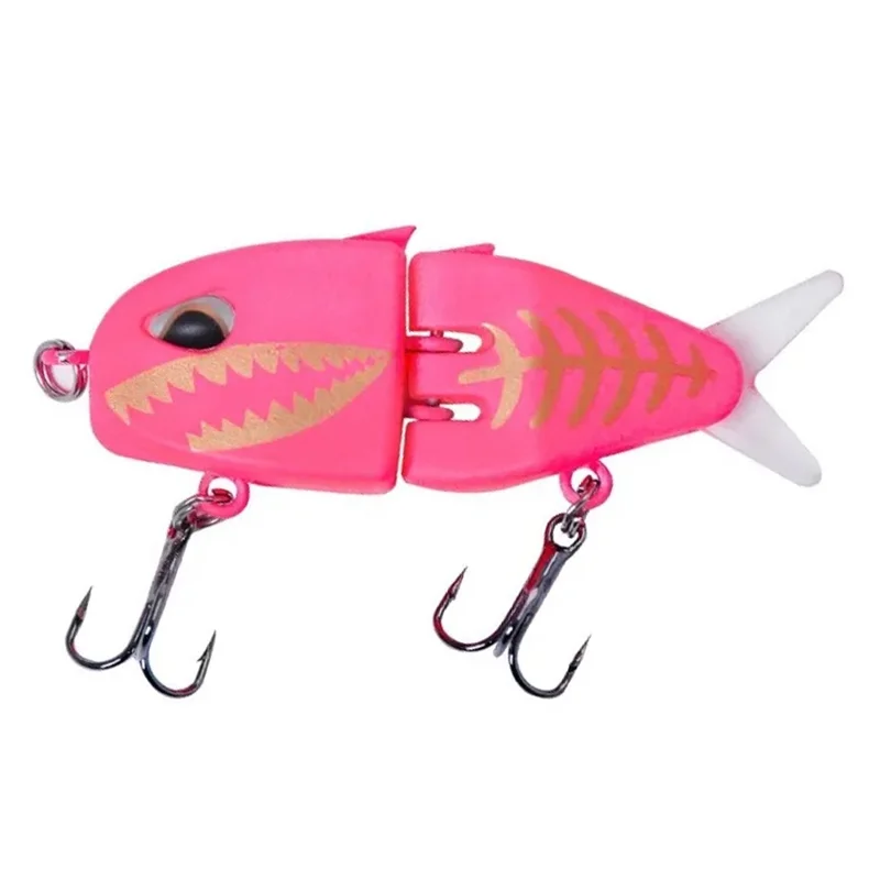 JIGBAIT 6,5g 60mm Esca Artificiale Snodabile in Plastica, Lenta Discesa, Multi-Segmento, Effetto Realistico - Rosa