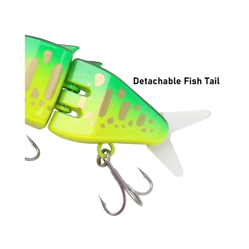 JIGBAIT 6.5g 60mm Plastic Jointed Lure Bionic Slow Sinking Multi-Segment Lifelike Fishing Bait - Yellow / Pink